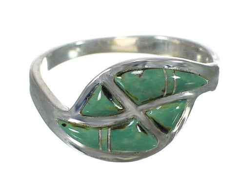 Sterling Silver Turquoise Inlay Southwestern Ring Size 8-1/4 WX63089